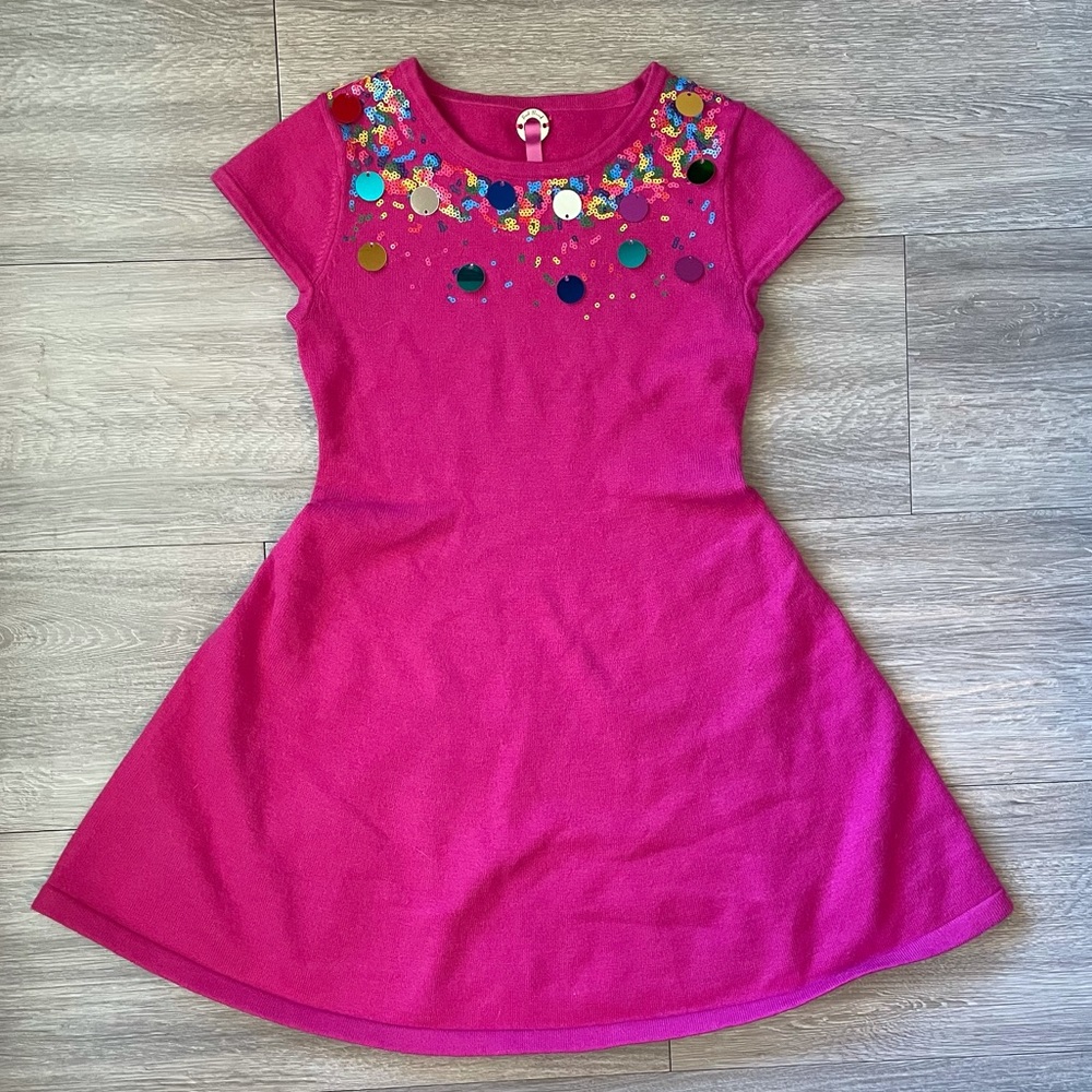 Pink Thread girls pink sequin party dress